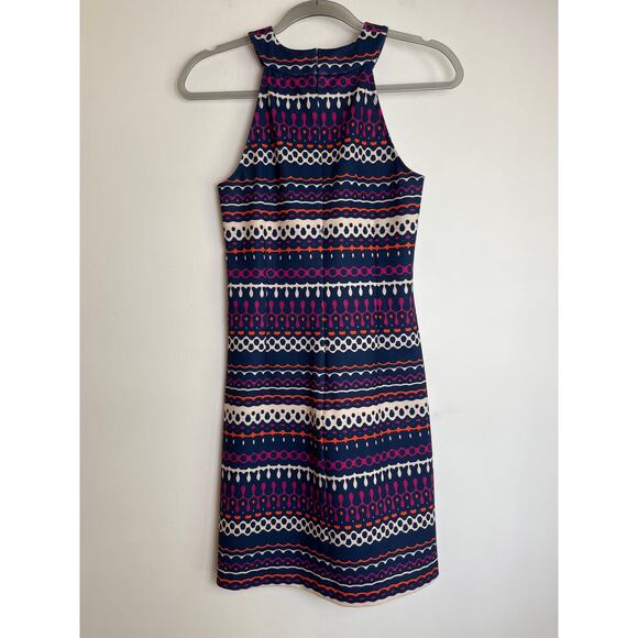 Trina Trina Turk Halter Neck Mini Dress Size S Multicolor Stretch Resortwear - Picture 4 of 9